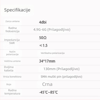 FPV antena za kvadrokopter, 4.9G/5.8G/6G prijenos slike, visok dobitak, dugi domet