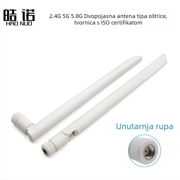 2.4G/5.8G dvostruk a frekvencija omnidirekcijska antena visokog zasiha 5 dBi, sklopiva, za WiFi i Bluetooth