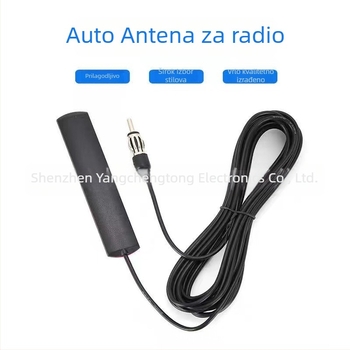 Patch antena za auto audio i FM radio, model YCT-025, dobitak 3,5 dBi, raspon frekvencija 174–433–868 MHz, impedance 75 Ω, SWR ≤ 1,5, napajanje 3–5 V