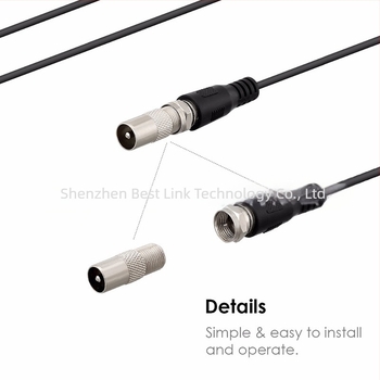 BestLink unutarnja TV antena, pojačanje 20 dB, raspon frekvencija 174–240/470–862 MHz, ulazna impedancija 75 Ω, F-type konektor, kabel 3.7 m