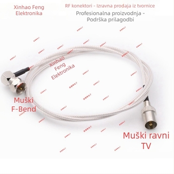 HDTV bakrena IEC antena za satelitski signal, pravokutni kut, muški–ženski priključak