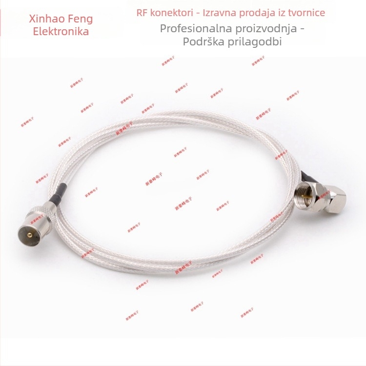 HDTV bakrena IEC antena za satelitski signal, pravokutni kut, muški–ženski priključak