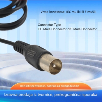 DVB-T unutarnja antena s usisnom čašom, visok dobitak za digitalnu TV, kabel 1,5 m