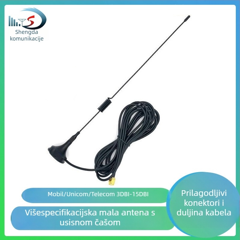 Antena s usisnom čašom – omni-direkcionalna GSM/LTE 4G/3G, za unutarnju i vanjsku upotrebu, visok dobitak