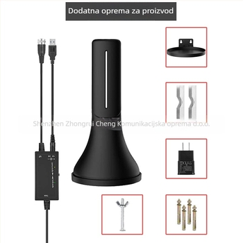 ZRC HTV11 unutarnja TV antena, dobitak 35, raspon frekvencija 40-300/470-890, impedancija 75 Ω, SWR ≤ 1.5