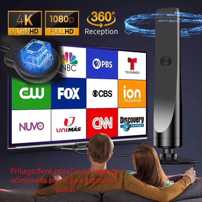 Unutarnja TV antena s ATSC prijemnikom, prijem zemljane valne