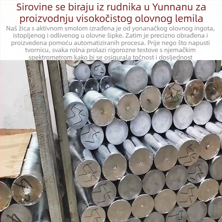 Olovni vodič za lemljenje Sn63Pb37 s rosin fluxom, niska temperatura 183°C, radna temperatura 310±20°C