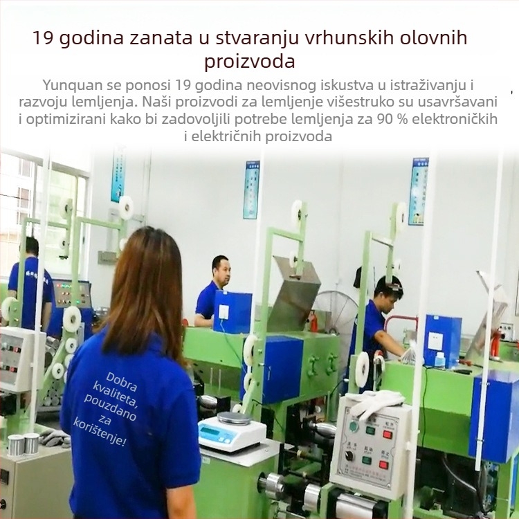 Olovni vodič za lemljenje Sn63Pb37 s rosin fluxom, niska temperatura 183°C, radna temperatura 310±20°C
