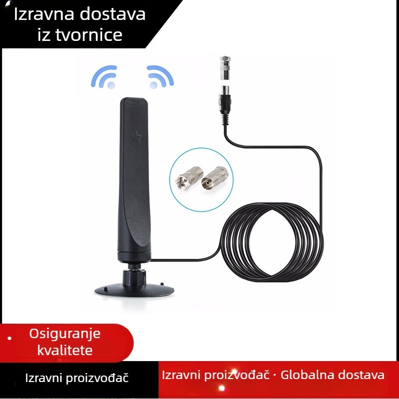 Unutarnja TV antena, mini, HD digitalna, s pojačanjem od 12 dB