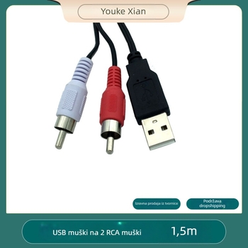 USB na AV adapter kabel s 3RCA, USB 2.0, model YR-AV-181, za TV