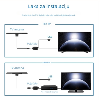 Antuko 4K HDTV zemaljska digitalna TV antena prijemnik, zemaljna valna antena, DTMB kompatibilnost – kompletan set