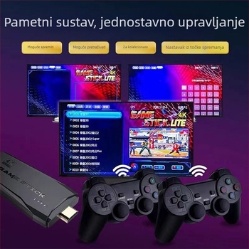 Nova retro kućna TV igraća konzola s bežičnim kontrolerima, HD za dva igrača, King of Fighters arcade, 64GB