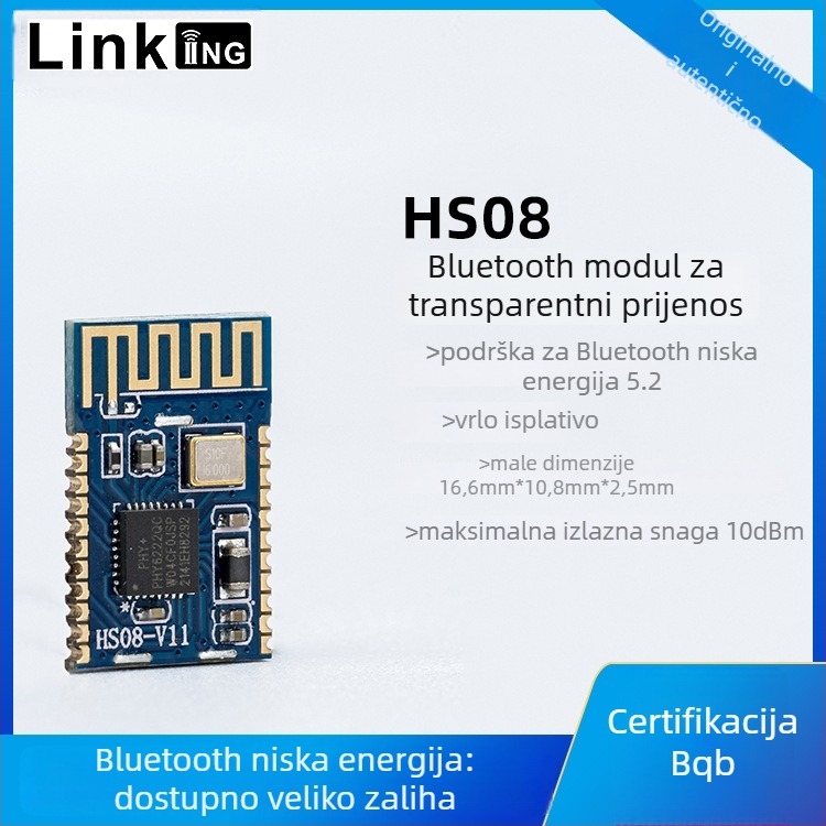 HS08 Bluetooth passthrough modul, Bluetooth 5.2, mala potrošnja energije, bežični prijenos podataka, kompaktnost