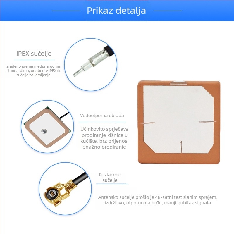 GPS pozicioniranje keramička antena, visokokvalitetan dron modul s IoT, ugrađena pasivna 2540 patch antena za satelit