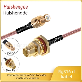 RG316 RF produžni kabel sa SMA vodootpornim ženskim konektorom na MCX muški i MCX-J na SMA-KY konektore