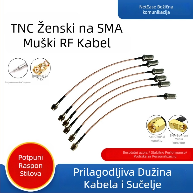 316 nehrđajući čelik TNC ženski – SMA muški RF produžni kabel za antenu