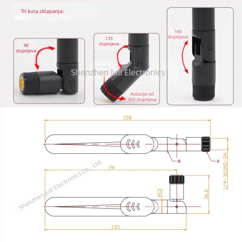 JLC 5DBLTE3G Plno-pojasnovna 4G Paddle antena s GSM, GPRS i TD-SCDMA – SMA unutarnja vijčana igličasta antena