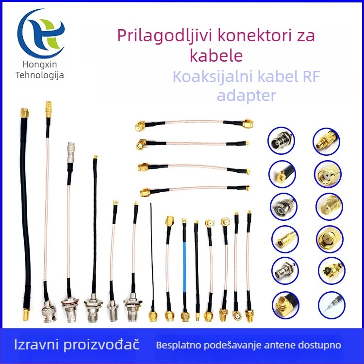 RF koaksijalni kabel s konektorima IPEX-SMA i IPEX-N/MMCX, prilagodljiv