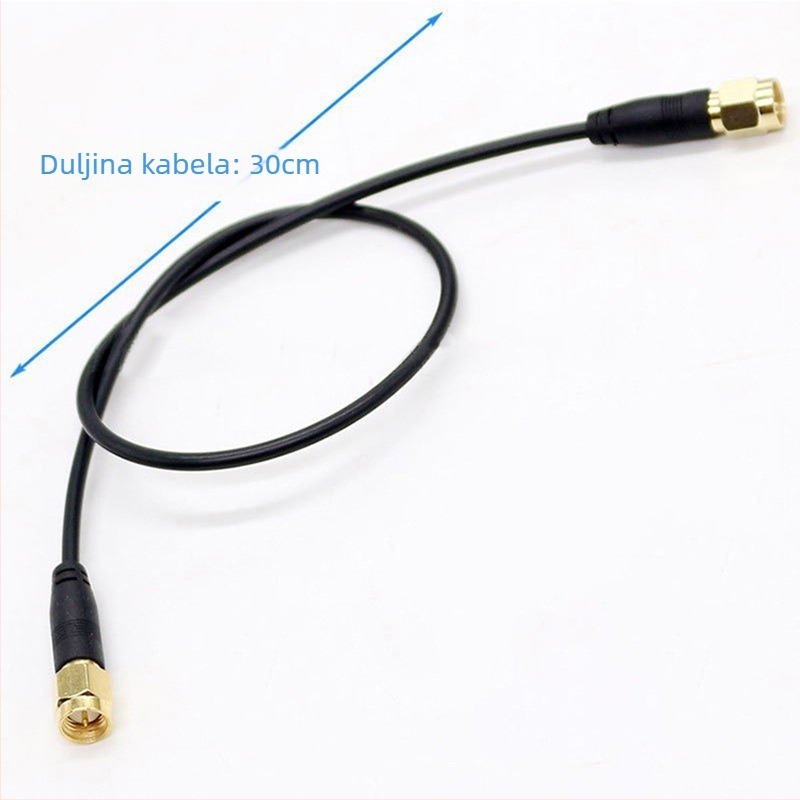 SMA muški–SMA konektor RG174 antena adapter kabel, 96-žilnih čistih bakrenih vodova, unutarnji navoj, niska gubitnost