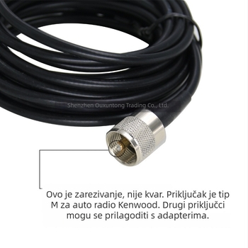 Automobilska antena za radio-stanicu s dizajnom ajkine peraje; dvopojasna 136-174/400-480 MHz, dobitak 3.5, impedance 50 Ω, SWR ≤ 2