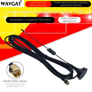 4G vanjska antena za pojačanje signala, kompatibilna s Huawei ruterima sa SMA sučeljem, modeli B315, B311, B316