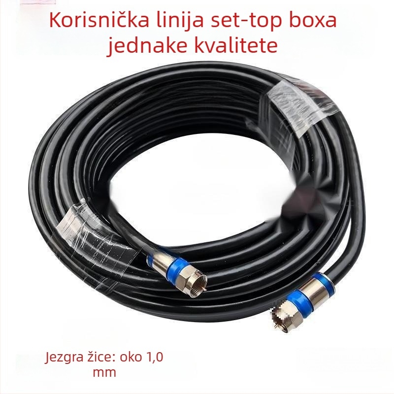 Koaksijalni kabel za satelitsku televiziju s kompresijskim priključkom za set-top box