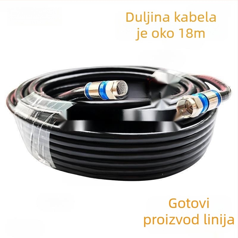 Koaksijalni kabel za satelitsku televiziju s kompresijskim priključkom za set-top box