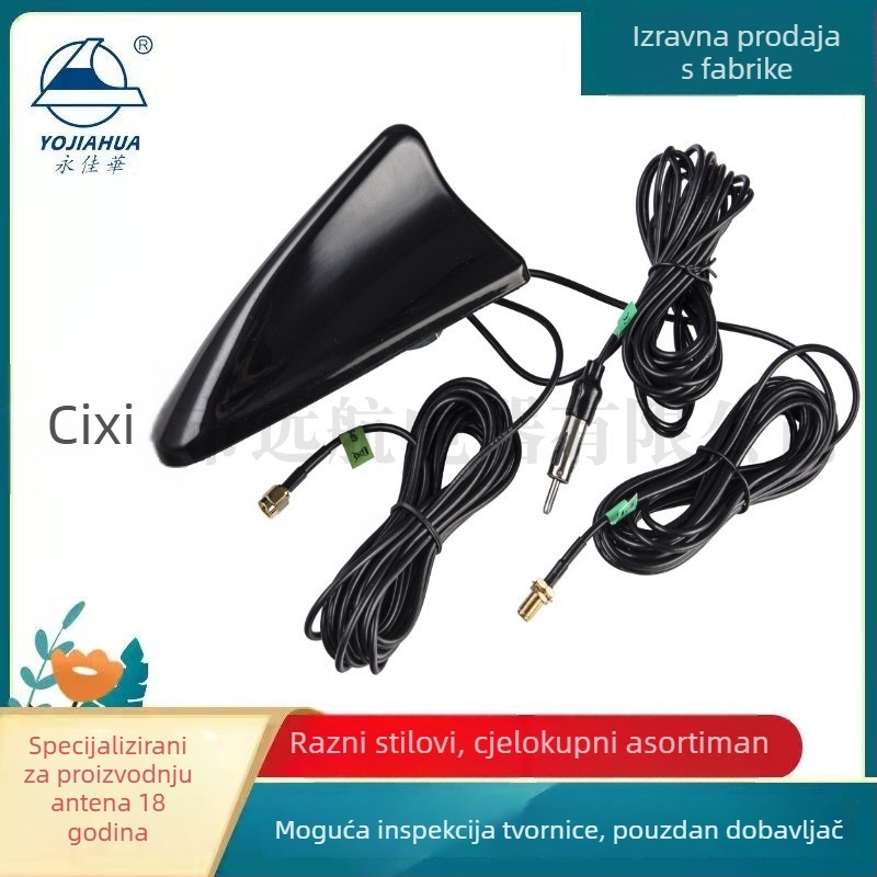 GPS/DAB/AM-FM Shark Fin auto antena – tri u jednom, 12V, 0,6A, navojni nosač, kompatibilno s BMW, Volkswagen, Audi