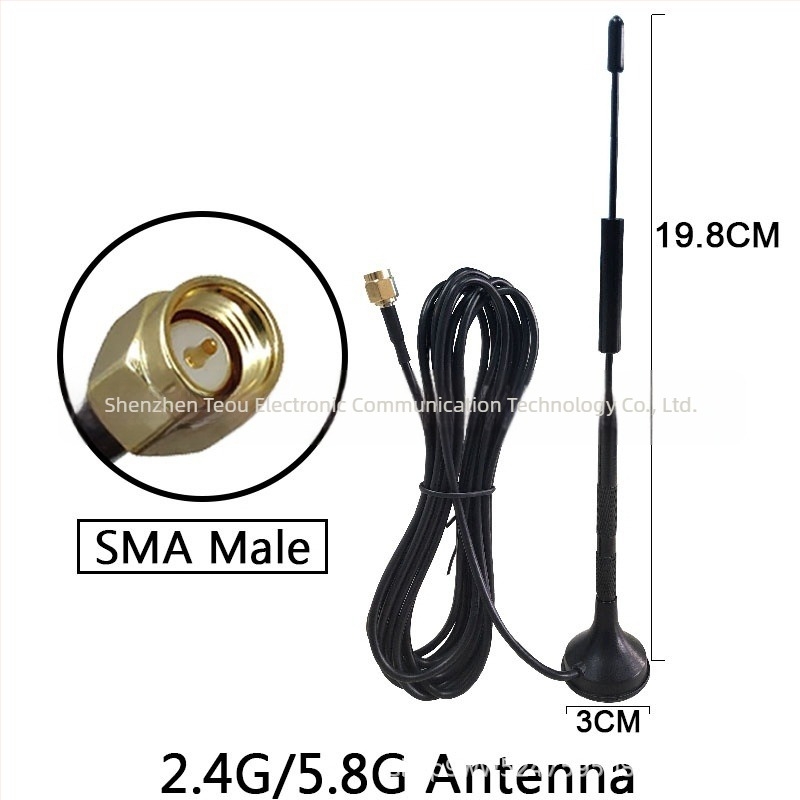 Wi‑Fi antena s magnetskom uložkom, 2.4/5.0/5.8 GHz, modul za mrežnu karticu i usmjerivač, 10 dBi