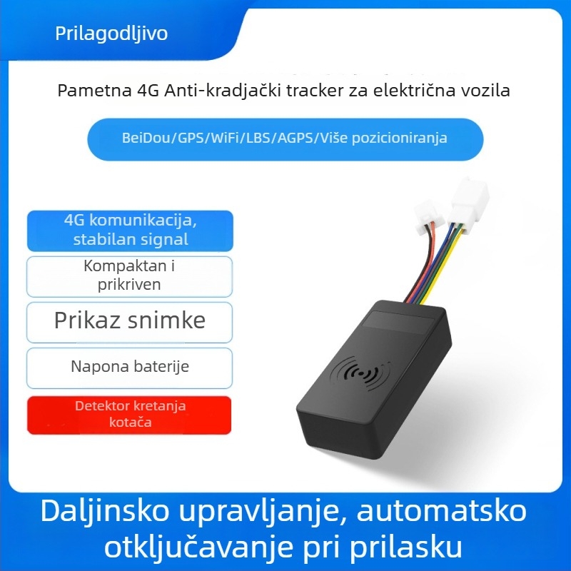 XY805 GPS tracker za električno vozilo - točnost pozicioniranja 5 m, načini alarma: vibracije, obavijest na mobitel, geofence, prekoračenje brzine; trajanje baterije 1466 h; dimenzije 64×30×17 mm