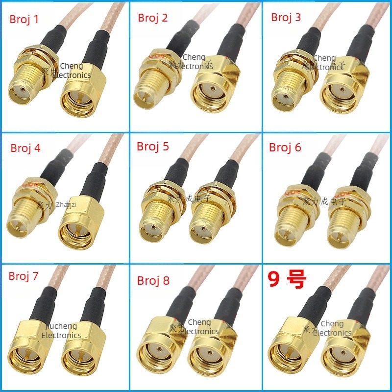 RG316 SMA muški i ženski RF produžni kabel – za bežične mrežne kartice, rutere, GPS i Wi‑Fi antene
