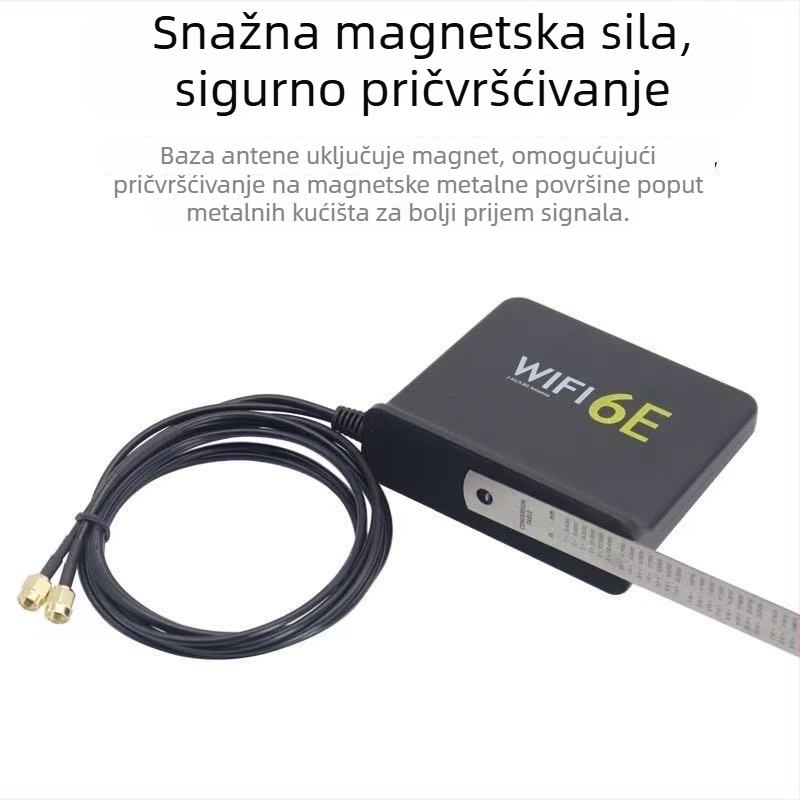 WIFI6E vanjska antena za stolni usmjerivač, SMA priključak, dvostrano sučelje, visok dobitak, dvopojasni prijem