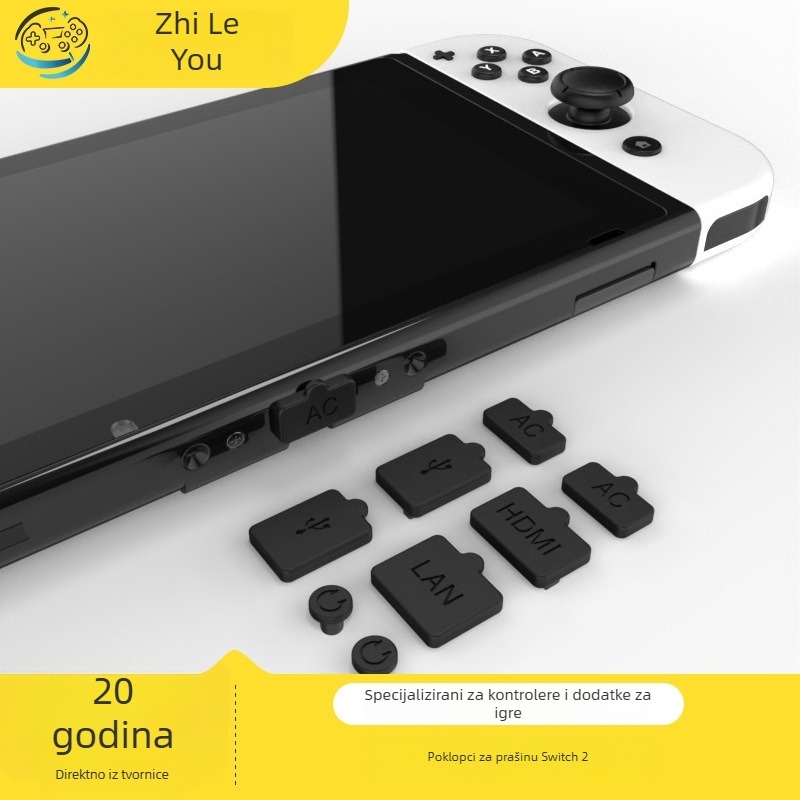 Set od 8 silikonskih čepova za zaštitu od prašine za Nintendo Switch (Switch 2, OLED, Lite)