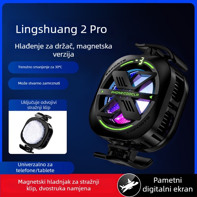 JS82E Magnetski hladnjak za telefon s stražnjom klipsom, Type-C sučelje