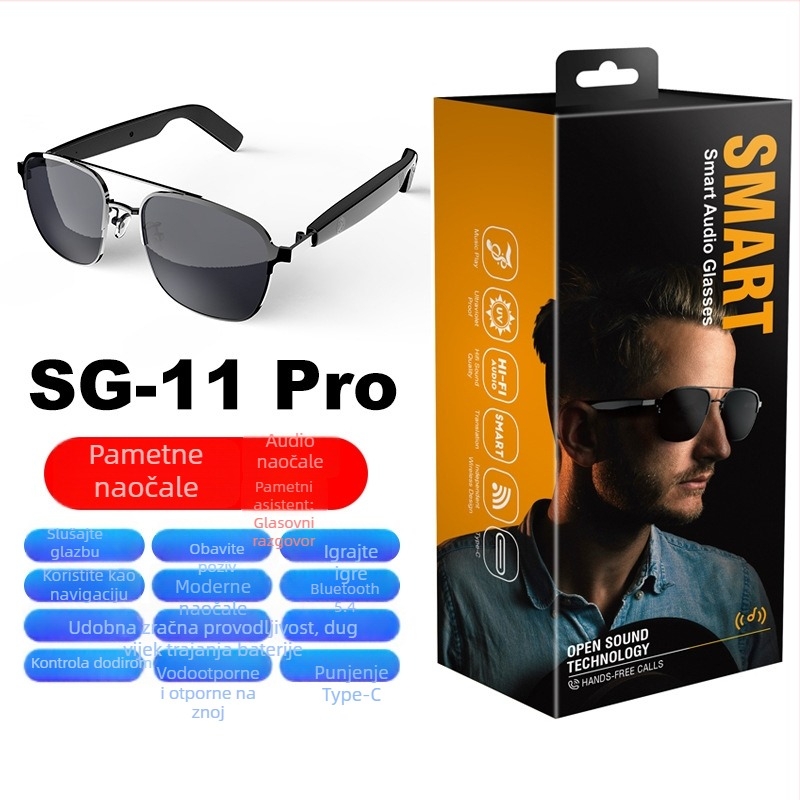 SG11 Pro Bluetooth audio naočale sa stereo zvukom putem zraka