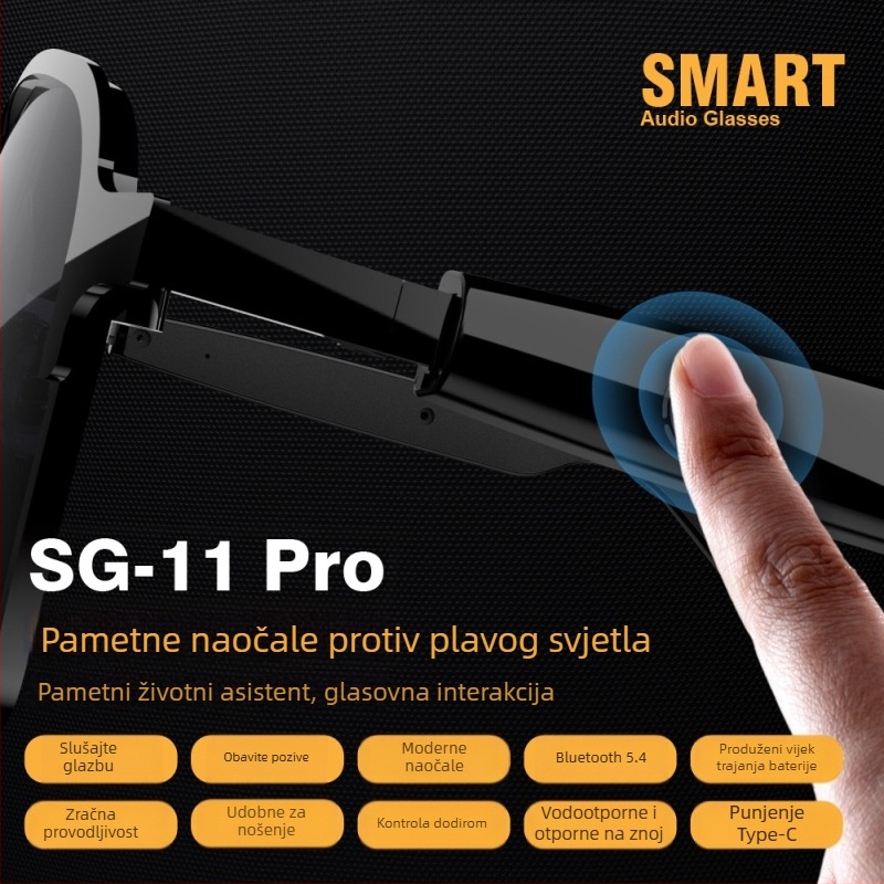 SG11 Pro Bluetooth audio naočale sa stereo zvukom putem zraka
