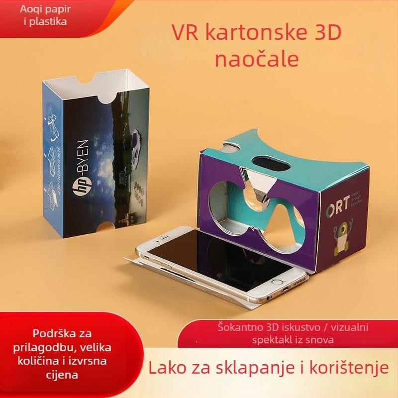 3D kartonske VR naočale, zaslon 6,6 inča, NTSC ulaz, VR headset za nošenje na glavi