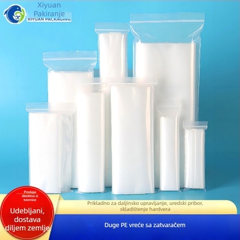 Duga zatvarač vrećica od plastike za pohranu daljinskog upravljača, naočala i mobitela – prozirna debela PE vrećica s prilagodljivom duljinom zatvaranja