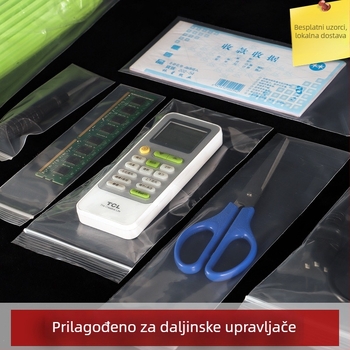 Duga zatvarač vrećica od plastike za pohranu daljinskog upravljača, naočala i mobitela – prozirna debela PE vrećica s prilagodljivom duljinom zatvaranja