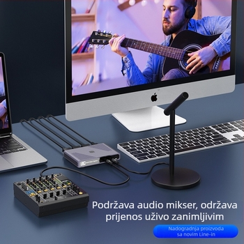 Video kartica za hvatanje s dvostrukim kanalom HC-668, 1920x1080, USB, Kompatibilna sa svim operativnim sustavima