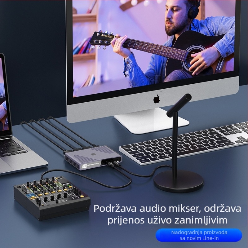 Video kartica za hvatanje s dvostrukim kanalom HC-668, 1920x1080, USB, Kompatibilna sa svim operativnim sustavima