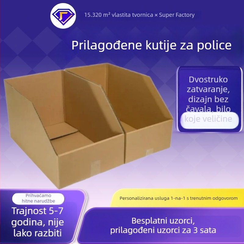 Pet slojeva KK tvrda kutija za police s kosim otvorom za pohranu