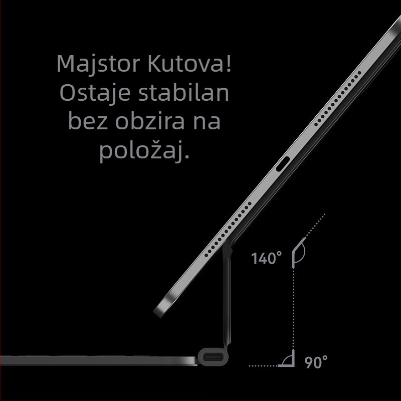 Bežična tipkovnica s kućištem od aluminijske legure i laganom konstrukcijom (aluminijska legura; težina 530 g; Bluetooth; kompatibilnost: Apple iPad Pro)