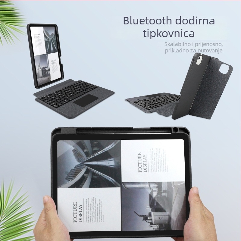 Bluetooth tipkovnica uz podijeljenu kožnu futrolu za iPad 10.2 i 10.5, kompatibilna s iPad 11. generacijom (2025)