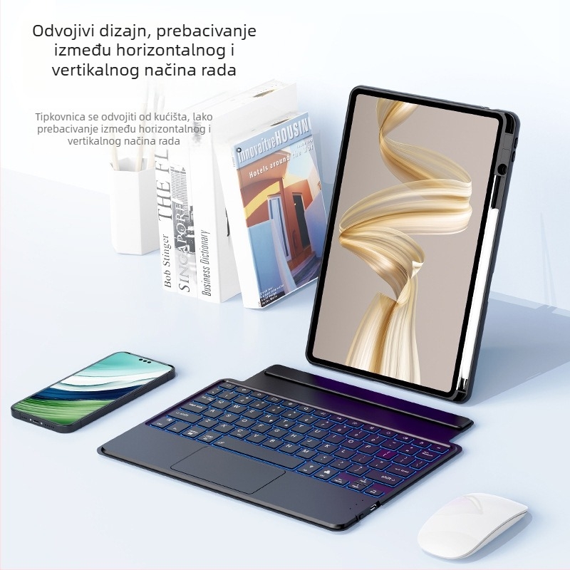 Bežična Bluetooth tipkovnica s magnetskim dijeljenjem za Huawei MatePad tablet, ergonomska, 670 g