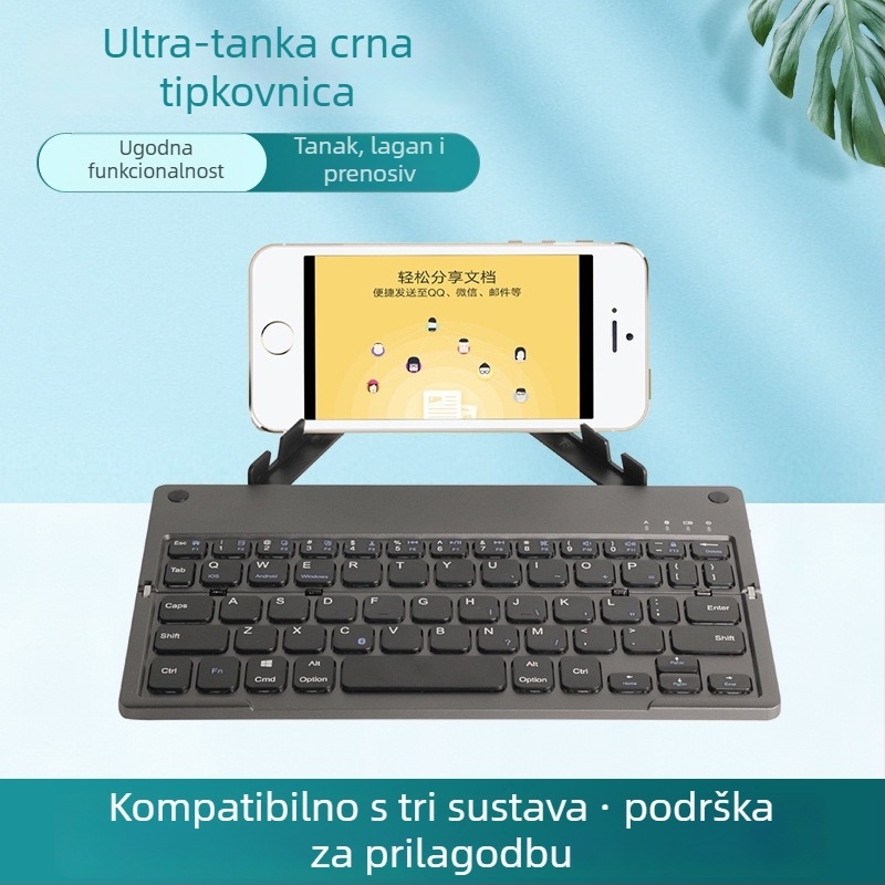 Izuzetno tanka sklopiva Bluetooth numerička tipkovnica s ergonomski podrškom; Bluetooth sučelje; duljina linije 0,8 m; težina 0,2