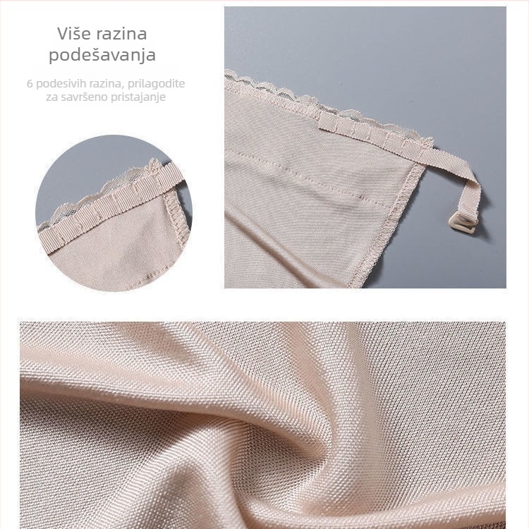 Jednodijelni bustier od modalnog materijala, bez naramenica, neproziran čipkasti rub, kratka duljina, anti-izlaganje