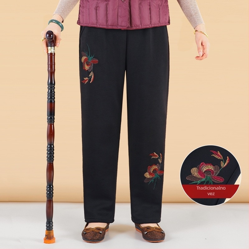 Ženske široke hlače - japansko-korejski ležerni stil, pamuk-viskozni spoj (50-70% pamuk, 30-50% viskoze), vez, marka Lady of the Tang Dynasty