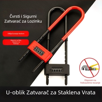 U-oblika zaključavanje s lozinkom za trgovine, dvostruka vrata – zaštita od krađe, metalno tijelo; Tip: kombinacijski sigurnosni lokot; Model: Drugo; Opseg primjene: Drugo