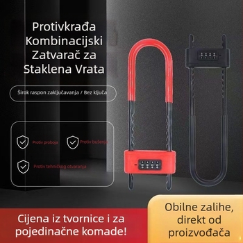 U-oblika zaključavanje s lozinkom za trgovine, dvostruka vrata – zaštita od krađe, metalno tijelo; Tip: kombinacijski sigurnosni lokot; Model: Drugo; Opseg primjene: Drugo